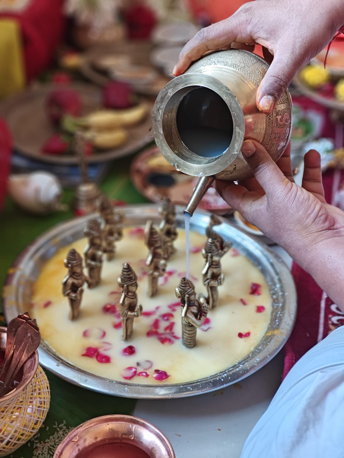 Sacred kalash abhishekam ritual